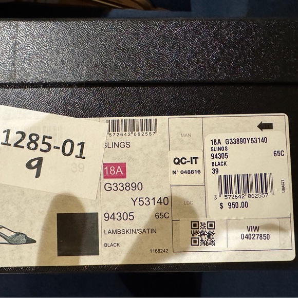 Chanel satin & lambskin leather slings - Picture 6 of 7